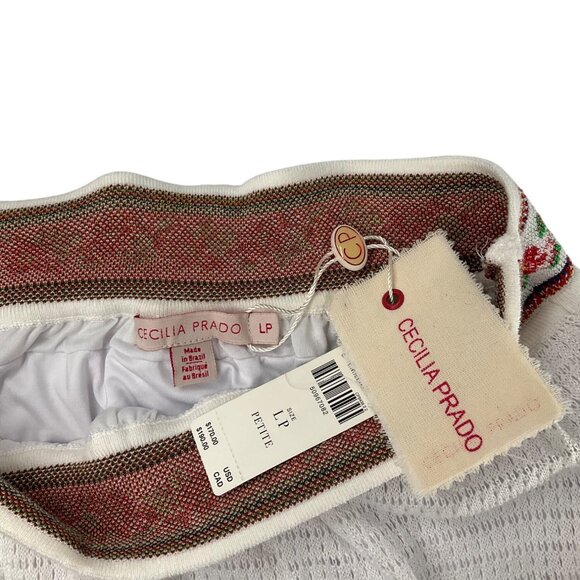 Cecilia Prado White Maxi Skirt Embroidery Swiss Dot Anthropologie Petite L PL - Picture 7 of 9